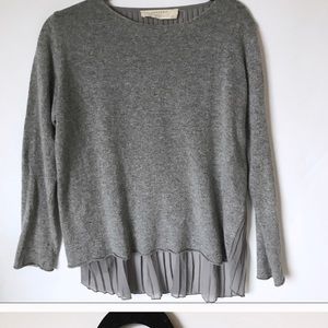 Zara Knit Grey Pleated Sweater